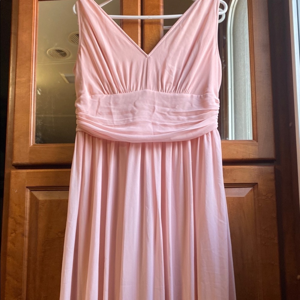 Champagne Ruched V-Neck  2XL Maxi Dress  for Weddings Formal Events Summer